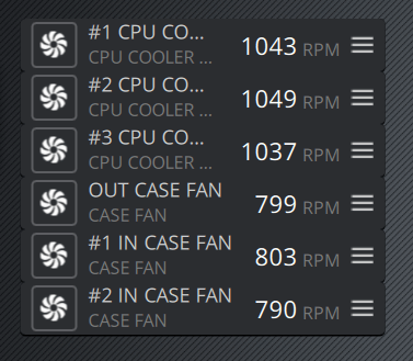 改善後の低負荷時のファン回転数